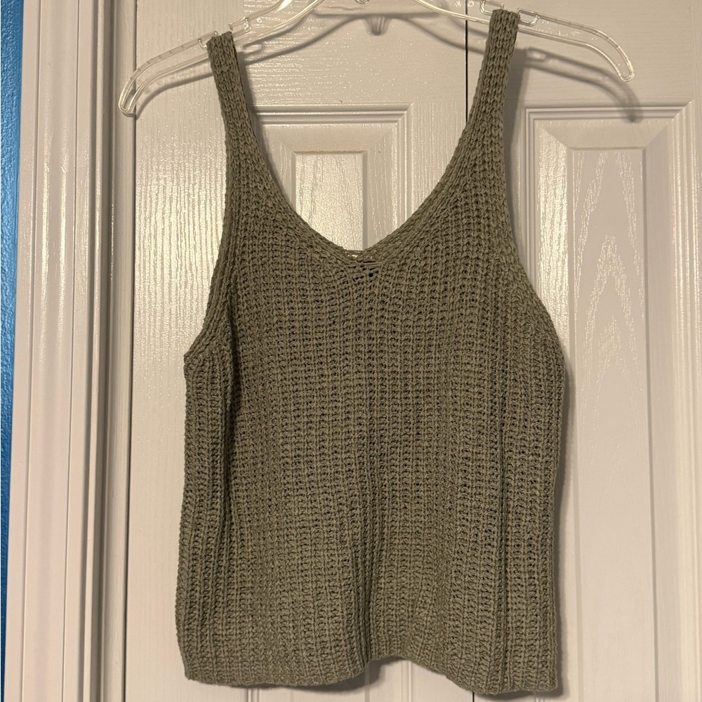 Olive Green Knit Tank Top